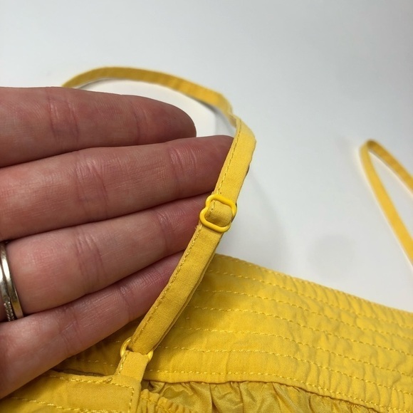 Juicy COUTURE Y2K 90s Sunflower Yellow Eyelet Bow Ruffle Trimmed Summer Tank Top - Picture 6 of 12